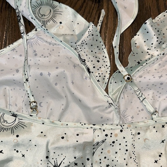 Victorias Secret green misty jade starry night celestial romper size small - Picture 10 of 12